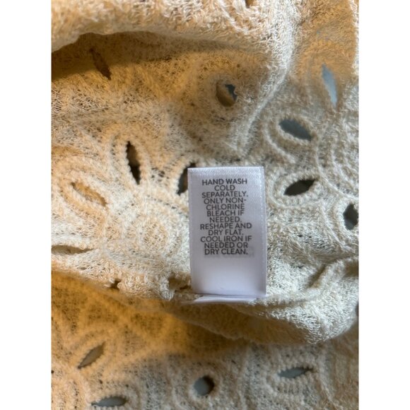 J Jill Womens Full Crochet Lace Tunic Top 3X Ivory 3/4 Sleeve Boho Cotton NWT - Picture 10 of 13